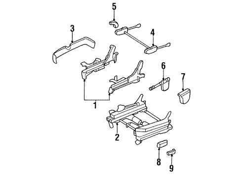 1999 Dodge Stratus Recline Handle, Driver Side Diagram for 4761005