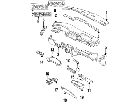 1994 Dodge Intrepid End Cap Diagram for HA98MZA