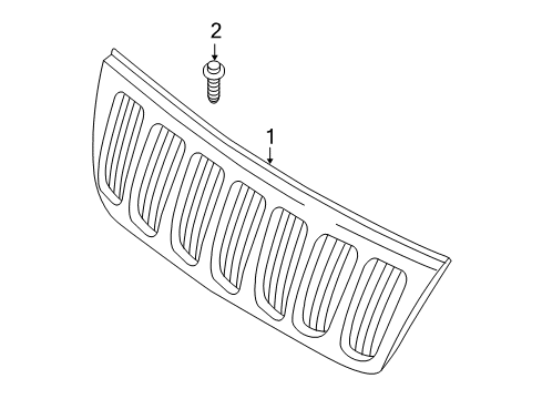 2004 Jeep Grand Cherokee Grille, Front Diagram for XB92BSDAE