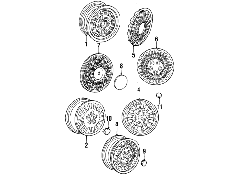 1992 Chrysler LeBaron Wheel Covers & Trim Diagram