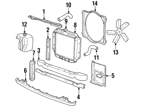 1988 Dodge B250 Radiator Support Diagram
