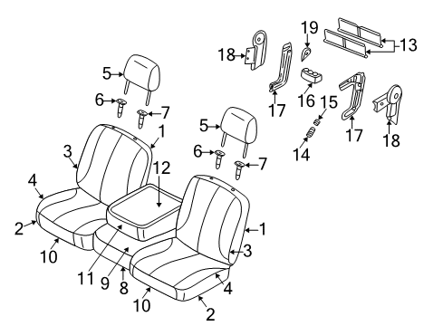 2005 Dodge Ram 2500 Seat Back, Gray, Front Passenger Side Diagram for 1BN521DVAA