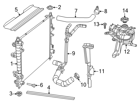 2017 Dodge Durango Radiator & Components Diagram
