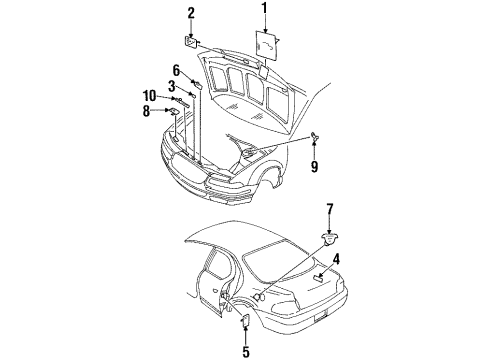 1999 Dodge Stratus Caution Label Diagram for 5263494