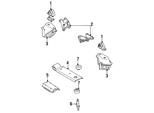 1989 Jeep Wrangler Motor Mount, Front Passenger Side Diagram for 52000074