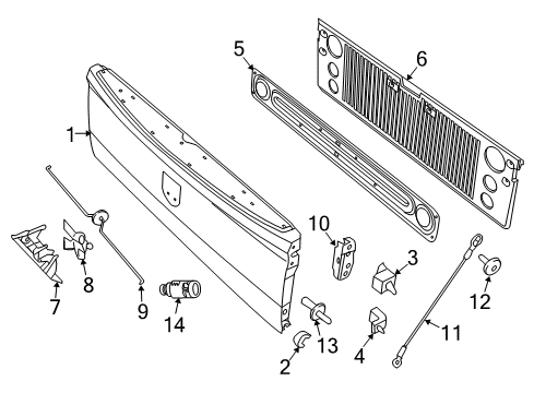 2013 Ram 1500 Lock Cylinder, Rear Diagram for 68154166AA