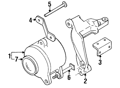 1993 Dodge Stealth Alternator Bolt Diagram for MD021662