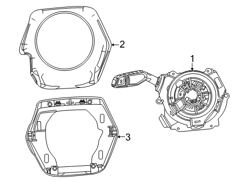 2024 Dodge Charger Daytona Shroud, Switches & Levers, Steering Column Assembly, Steering Gear & Linkage, Steering Wheel & Trim Diagram