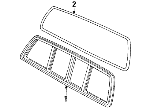 1994 Dodge Dakota Glass & Hardware - Back Glass Diagram