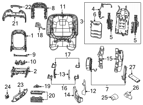 2024 Jeep Grand Cherokee L Driver Seat Components Diagram