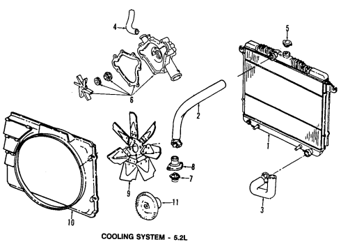1997 Dodge Dakota Upper Hose Diagram for 55255150AB