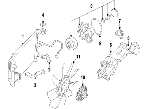 2008 Jeep Liberty Fan Assembly Diagram for 68033228AA