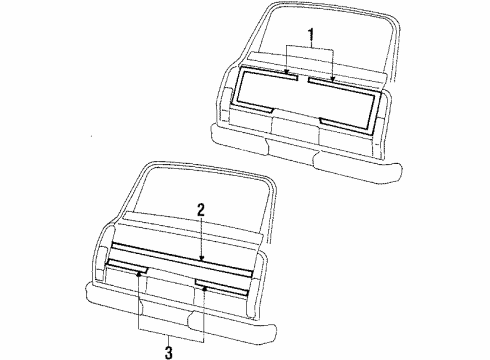 1987 Jeep Wagoneer Exterior Trim - Tail Gate Diagram