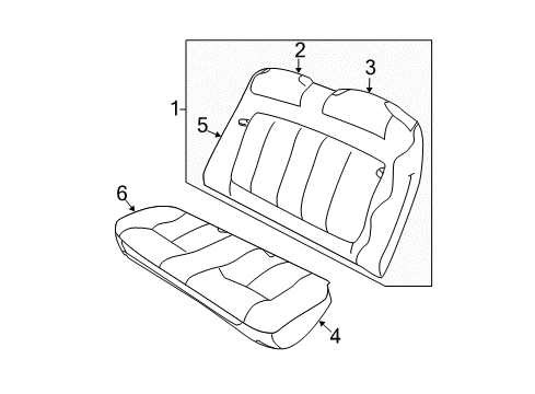 2003 Dodge Neon Seat Cushion, Taupe, Rear Diagram for XL391L5AA