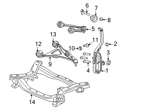 2005 Chrysler 300 Engine Cradle, Front Diagram for 4895030AF
