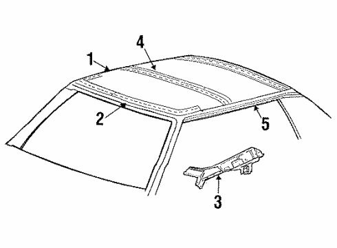 1988 Chrysler New Yorker Roof & Components Diagram