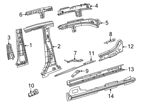 2024 Dodge Charger Daytona Center Pillar & Rocker Diagram