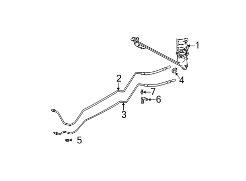 2003 Dodge Ram 1500 Oil Cooler Tube Clip, Rear Lower Diagram for 6035358