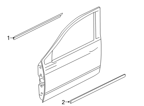 2008 Dodge Dakota Belt Weatherstrip, Front Driver Side Diagram for 55359405AD