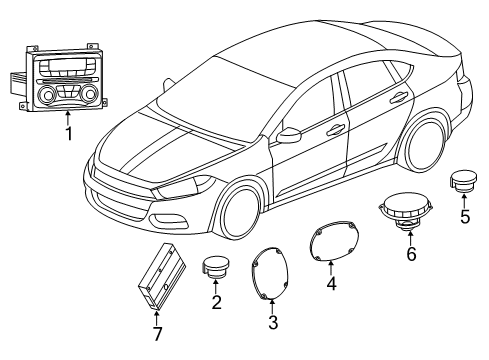 2014 Dodge Dart Radio Diagram for 4692355AJ