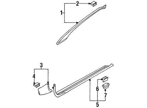1998 Chrysler Sebring Pillar Trim, Gray Diagram for MR712930