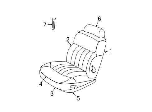 2001 Chrysler Concorde Seat Back, Slate Gray, Front Driver Side Diagram for UG251DVBA
