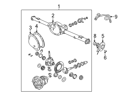 2000 Dodge Dakota Axle Housing, Rear Diagram for 5015809AA