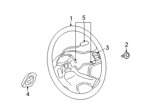 2010 Dodge Nitro Steering Wheel, Slate Gray Diagram for 1JA44XDVAB