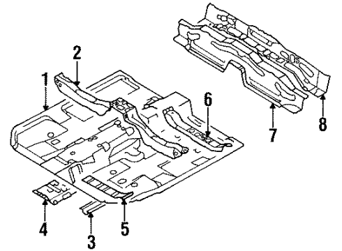 1998 Chrysler Sebring Rear Crossmember Diagram for MR391559