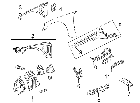 2006 Chrysler 300 Torque Box, Front Passenger Side Diagram for 68250516AA