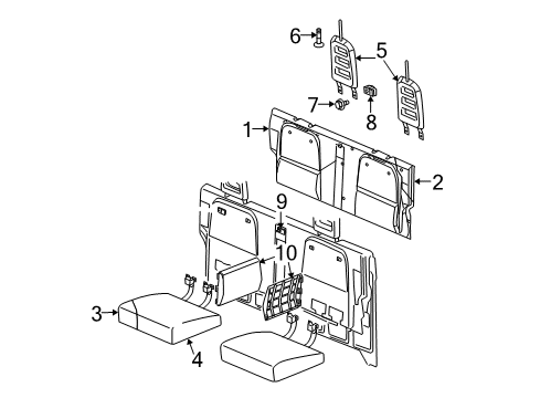 2006 Dodge Dakota Seat Cushion, Rear Passenger Side Diagram for 1BJ941J3AA