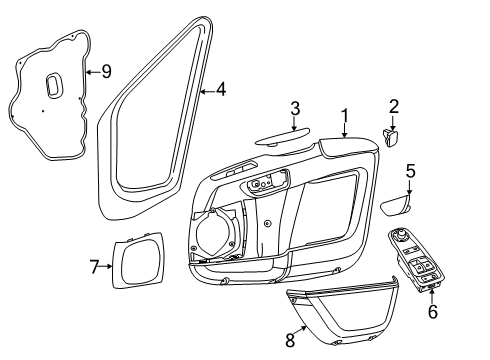 2024 Ram ProMaster EV Interior Trim - Front Door Diagram