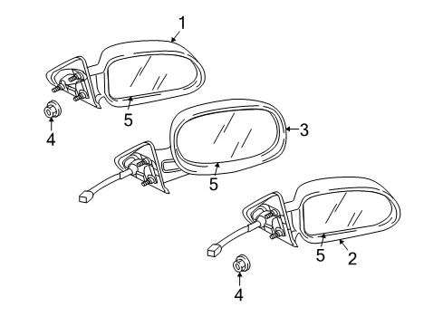2011 Ram Dakota Mirror, Front Driver Side Diagram for 55112641AD