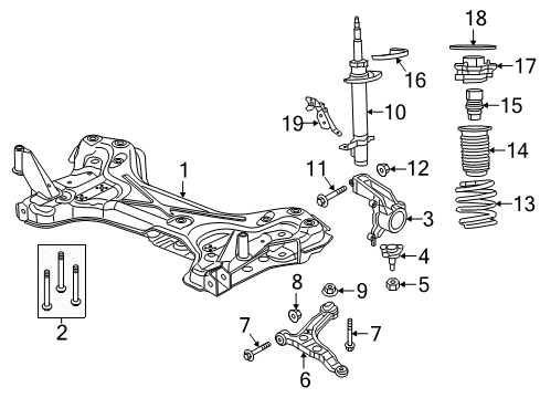 2025 Ram ProMaster 2500 Lower Control Arm Bolt Diagram for 68095782AA