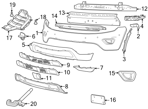 2016 Jeep Grand Cherokee Lower Cover, Front Diagram for 68262001AA