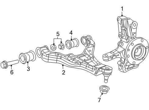 2007 Dodge Sprinter 2500 Lower Control Arm Bolt Diagram for 68012157AA