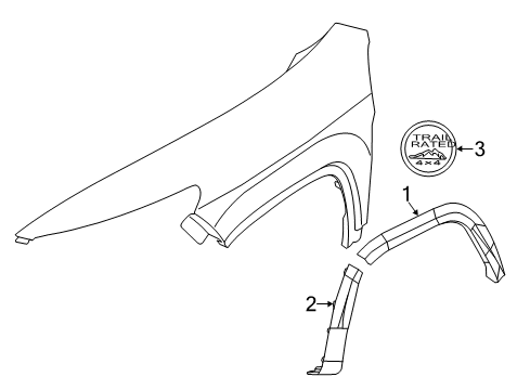 2018 Jeep Cherokee Flare Extension Diagram for 1YW28RXFAD