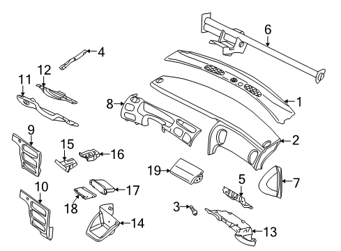 1998 Dodge Intrepid End Cap, Passenger Side Diagram for MN86MF1AB