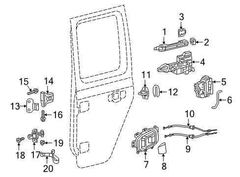2024 Jeep Wrangler Window Switch, Rear Diagram for 68290766AB