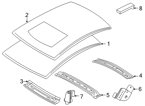 2000 Dodge Neon Roof Panel Diagram for 5008567AD