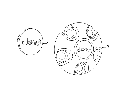 2022 Jeep Gladiator Center Cap Diagram for 1LB77MALAC