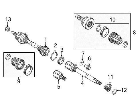 2022 Ram ProMaster City Outer CV Joint Diagram for 68491359AA