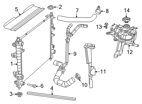 2022 Dodge Durango Radiator & Components Diagram