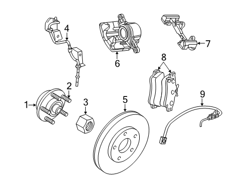 2001 Chrysler Sebring Wheel Stud, Rear Diagram for 6506486AA