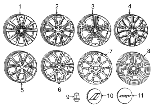 2024 Dodge Durango Center Cap Diagram for 6CZ27DD5AA