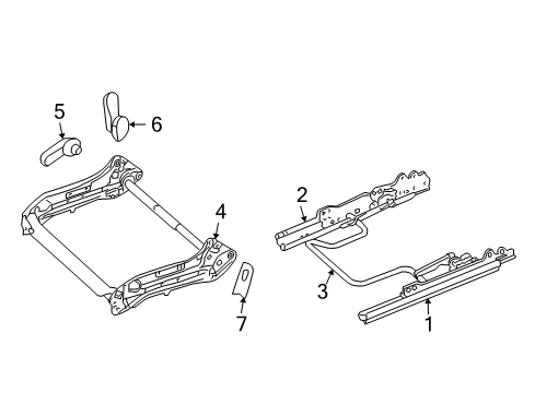 2009 Chrysler Aspen Seat Adjuster, Passenger Side Diagram for 5135224AA
