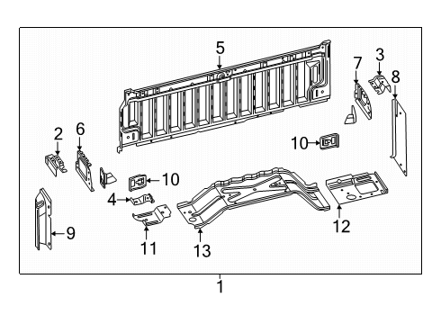 2025 Ram 1500 Front & Side Panels Diagram