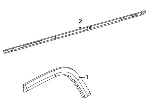 2022 Jeep Wagoneer Upper Molding, Rear Driver Side Diagram for 6VF89SZZAB