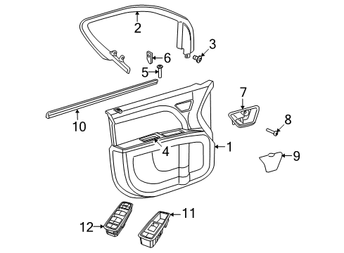 2011 Dodge Journey Upper Molding Diagram for 1JB04DX9AD