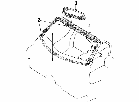 2001 Chrysler Prowler Windshield Diagram for 5014167AA